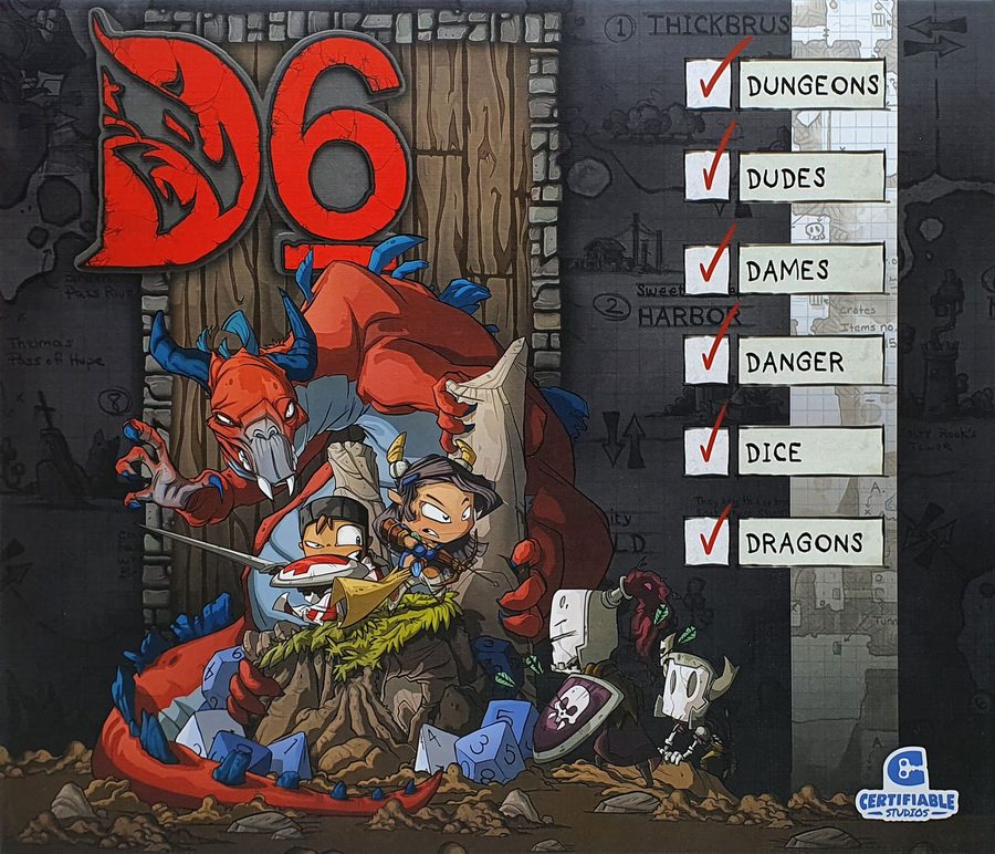 دی۶: دانجن‌ها، دوئل‌ها، دیم‌ها، خطر، تاس‌ها و اژدها D6: Dungeons, Dudes, Dames, Danger, Dice and Dragons!